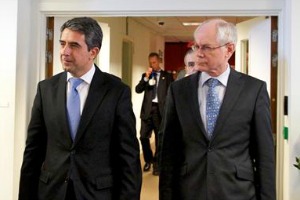 Bulgarian President Rossen Plevneliev with Council President Herman Van Rompuy.